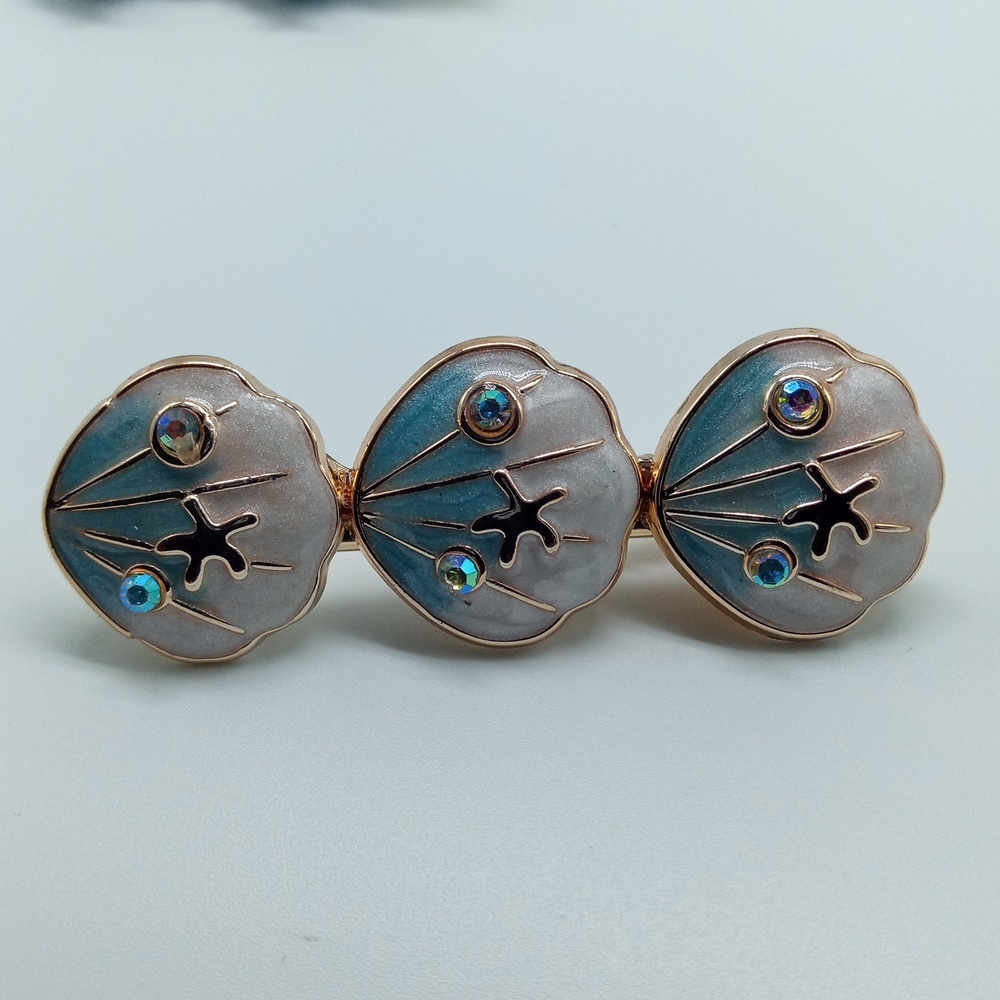 NEW | Lot Of Five | Enamel And Jeweled Nautical Hair Clips - Picture 5 of 10